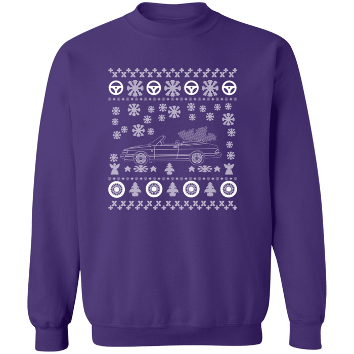 Saab 900 Convertible ugly christmas sweater jumper v2