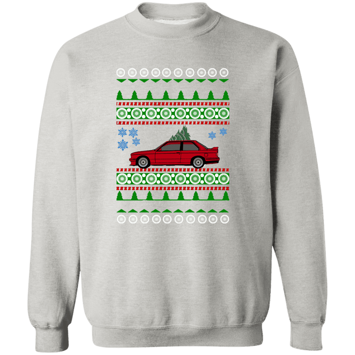 BMW E30 M3 Ugly Christmas Sweater Sweatshirt Jumper (red car)