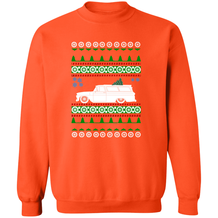 1963 Slammed Chevy Suburban Ugly Christmas Sweater Sweatshirt