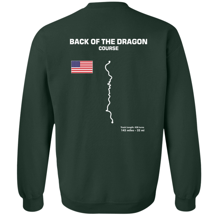 Tail of the Dragon and Back of the Dragon Outline Sweatshirt front and rear print