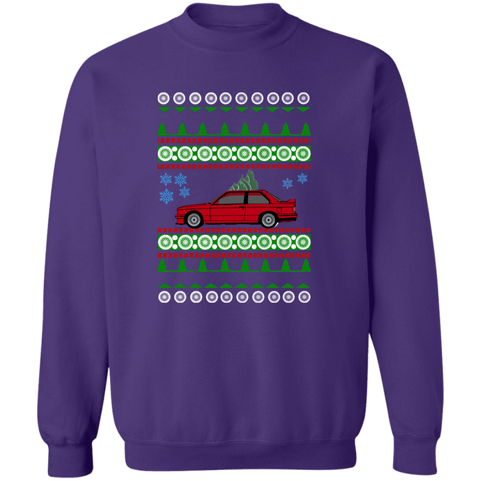 BMW E30 M3 Ugly Christmas Sweater Sweatshirt Jumper (red car)