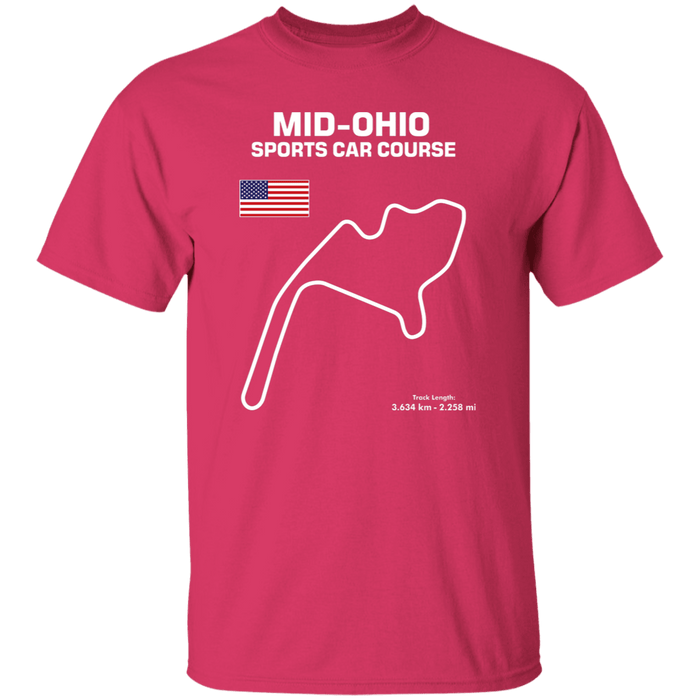 Mid-Ohio Sports Car Course Track Outline Series 5.3 oz T-shirt