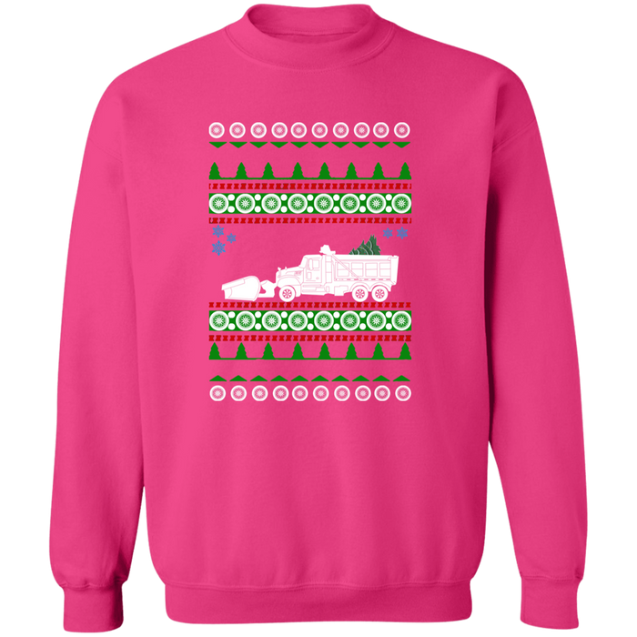 Snow Plow Truck Semi Ugly Christmas Sweater Jumper