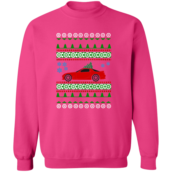 Mazda RX-7 3rd gen FD Ugly Christmas Sweater Sweatshirt (red car)