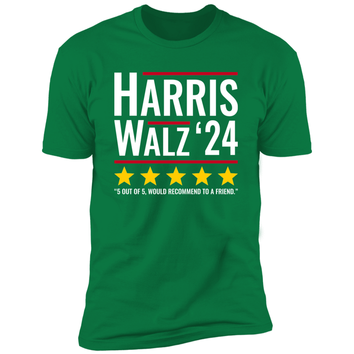 Harris Walz 2024 5 star review would recommend to a friend t-shirt