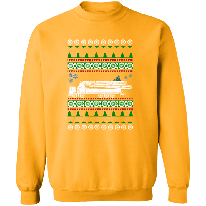 Concrete Pump Truck Ugly Christmas Sweater Sweatshirt