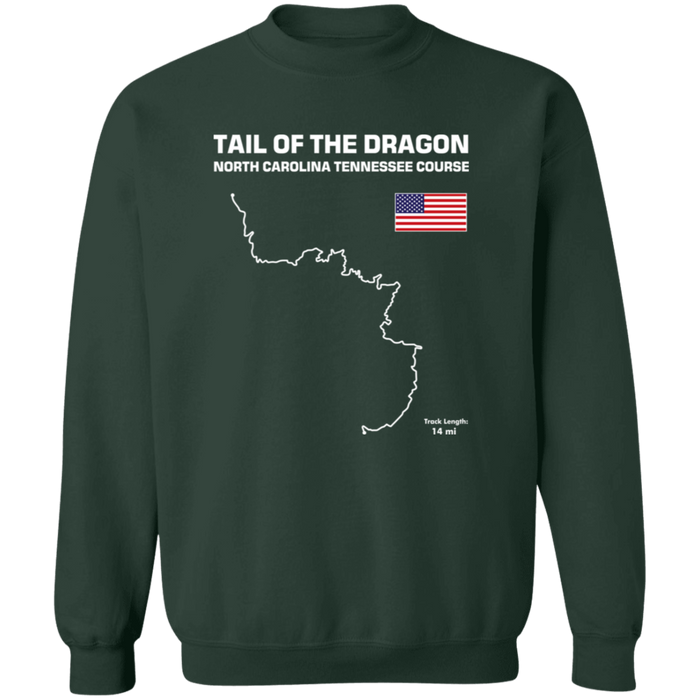 Tail of the Dragon and Back of the Dragon Outline Sweatshirt front and rear print