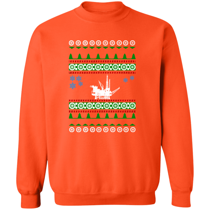 Offshore Ocean Oil Rig Derrick Ugly Christmas Sweater Sweatshirt