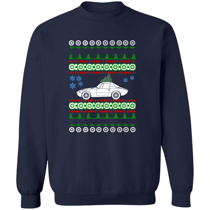 Sports Car like a 1968 Toyota Sports 800 Ugly Christmas Sweater Sweatshirt