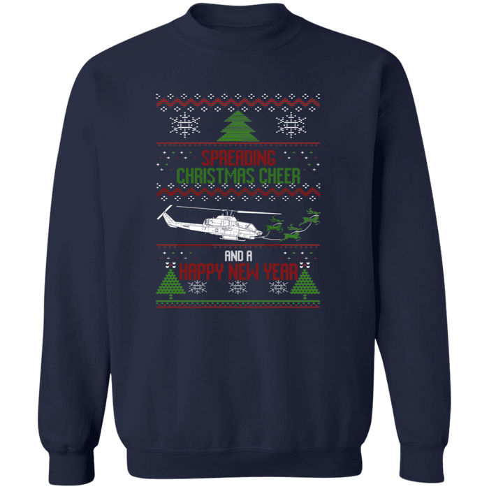 Bell AH-1W Super Cobra MIlitary Helicopter  Ugly Christmas Sweater Sweatshirt