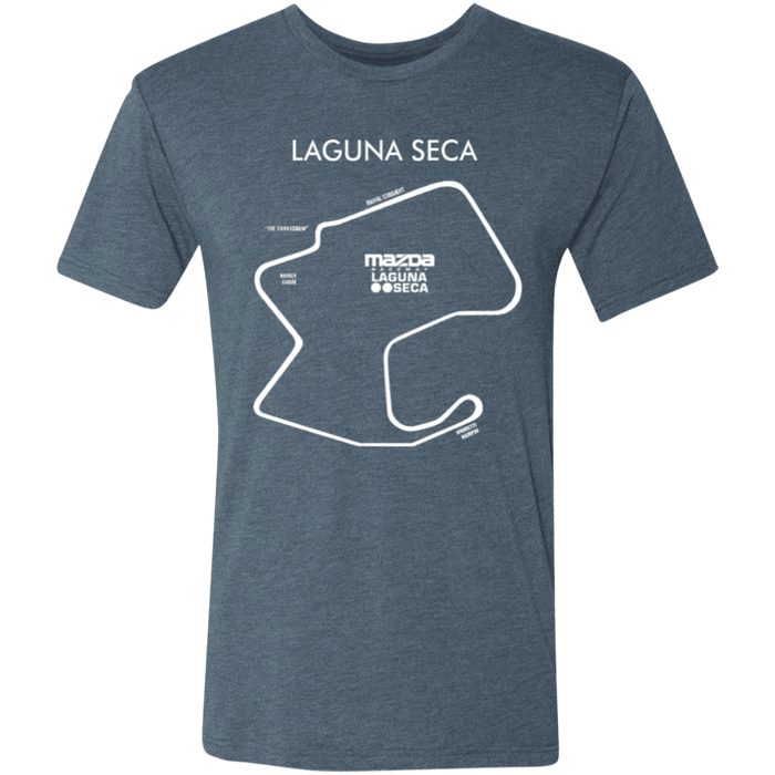 Track Outline Series Laguna Seca Mazda Raceway Tri-Blend T-shirt