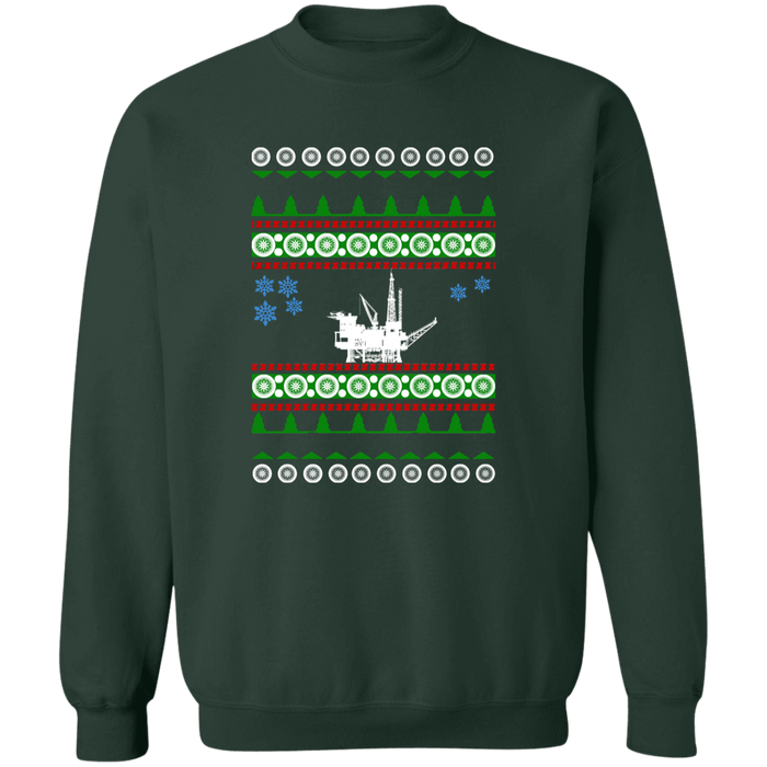 Offshore Ocean Oil Rig Derrick Ugly Christmas Sweater Sweatshirt