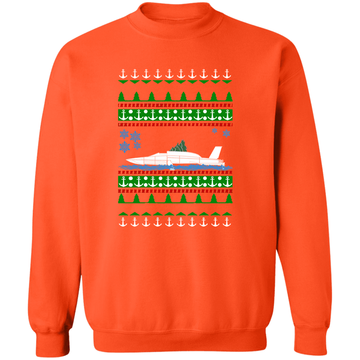 Hydroplane Race Boat Ugly Christmas Sweater Sweatshirt
