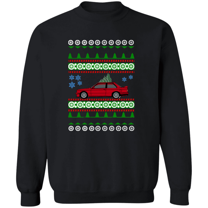 BMW E30 M3 Ugly Christmas Sweater Sweatshirt Jumper (red car)