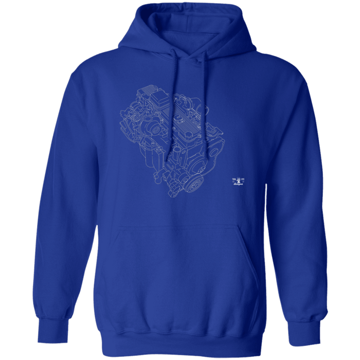 Engine Blueprint Series L9 Cummins Diesel Engine Hooded Hoodie Sweatshirt