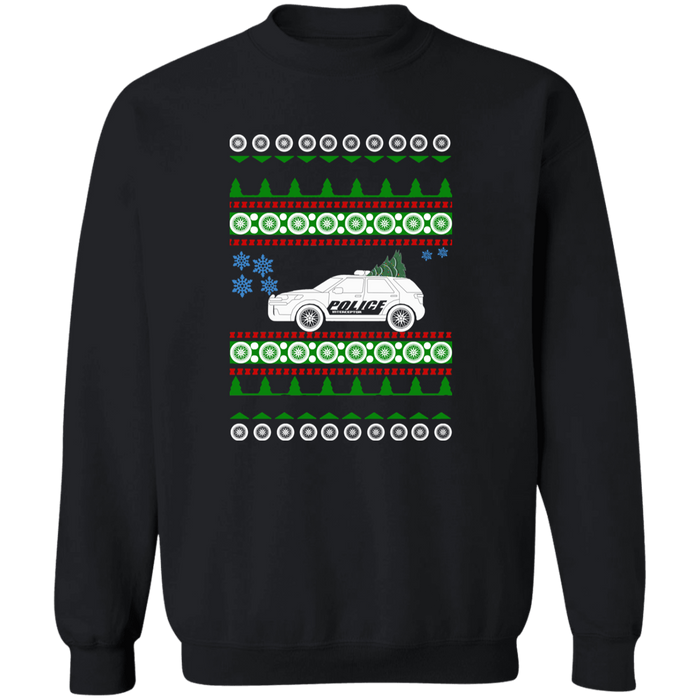 Police SUV Car Ugly Christmas Sweater Sweatshirt