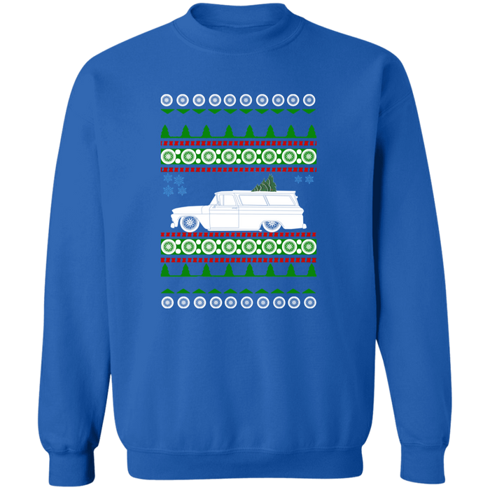 1963 Slammed Chevy Suburban Ugly Christmas Sweater Sweatshirt