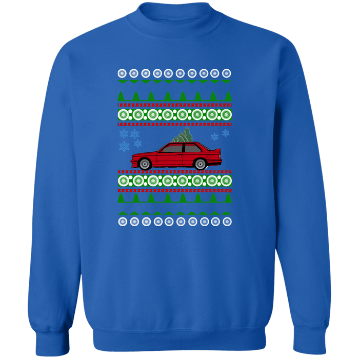 BMW E30 M3 Ugly Christmas Sweater Sweatshirt Jumper (red car)