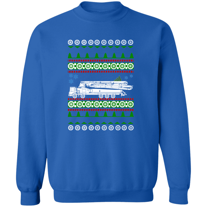 Concrete Pump Truck Ugly Christmas Sweater Sweatshirt