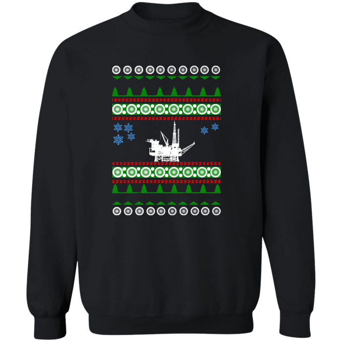 Offshore Ocean Oil Rig Derrick Ugly Christmas Sweater Sweatshirt