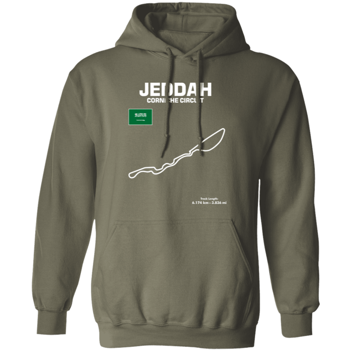 Track Outline Series Jeddah Corniche Circuit Saudi Arabia f1  Hoodie