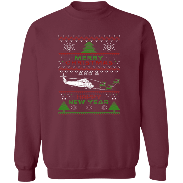 Kaman Seasprite SH-2 Helicopter Ugly Christmas Sweater Sweatshirt