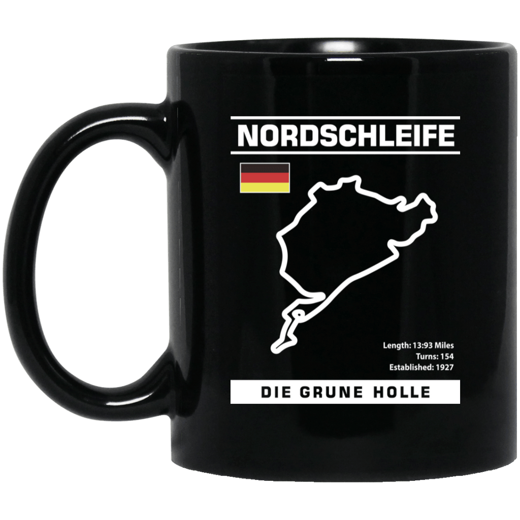 Nordschleife Die Grune Holle 11 ounce Black Coffee Mug 2023