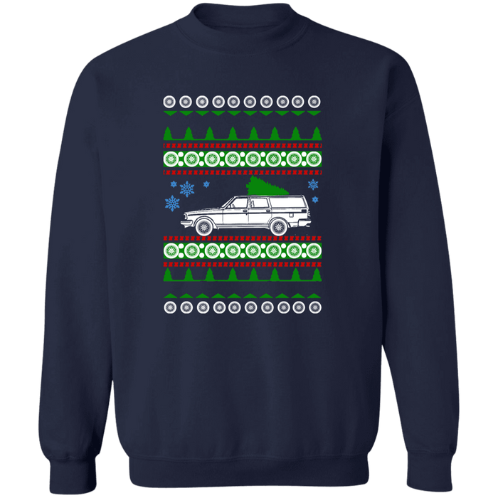 Volvo 245 Wagon Ugly Christmas Sweater Sweatshirt More Colors