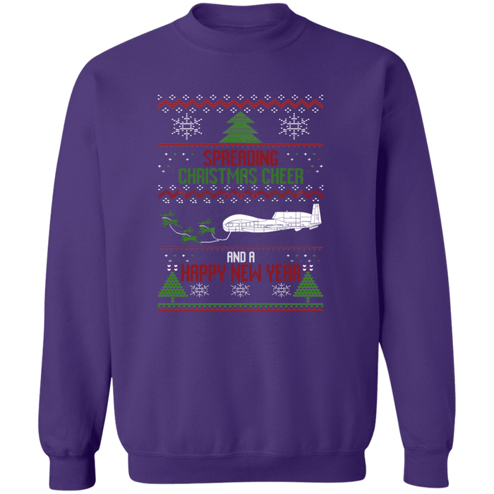 Military Airplane RQ-4 Global Hawk Ugly Christmas Sweater Jumper