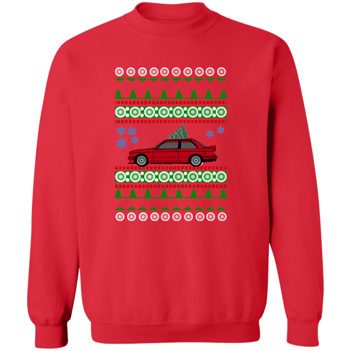 BMW E30 M3 Ugly Christmas Sweater Sweatshirt Jumper (red car)