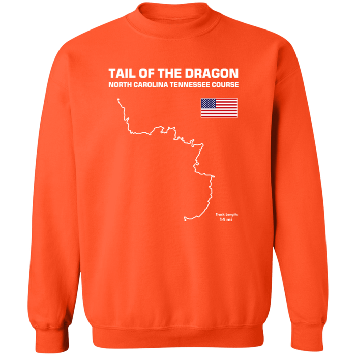 Tail of the Dragon and Back of the Dragon Outline Sweatshirt front and rear print