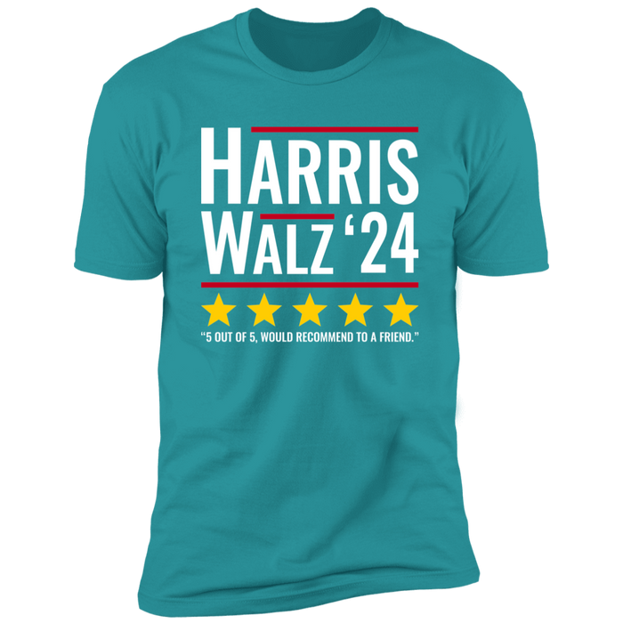 Harris Walz 2024 5 star review would recommend to a friend t-shirt