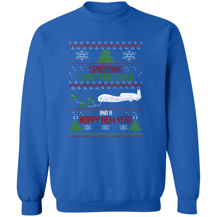 Military Airplane RQ-4 Global Hawk Ugly Christmas Sweater Jumper