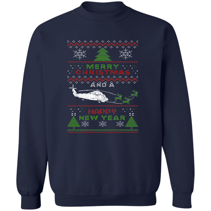 Kaman Seasprite SH-2 Helicopter Ugly Christmas Sweater Sweatshirt