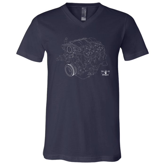 Engine Blueprint Series LS3 V8 V-neck T-shirt