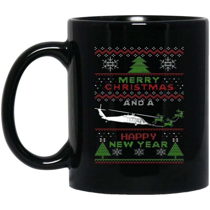 Blackhawk Helicopter Aviation Ugly Christmas "sweater" mug