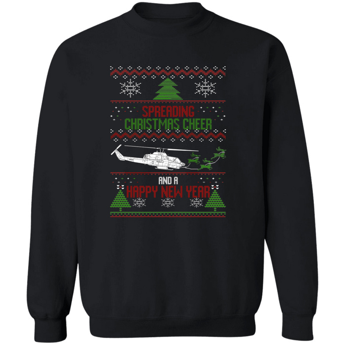 Bell AH-1W Super Cobra MIlitary Helicopter  Ugly Christmas Sweater Sweatshirt