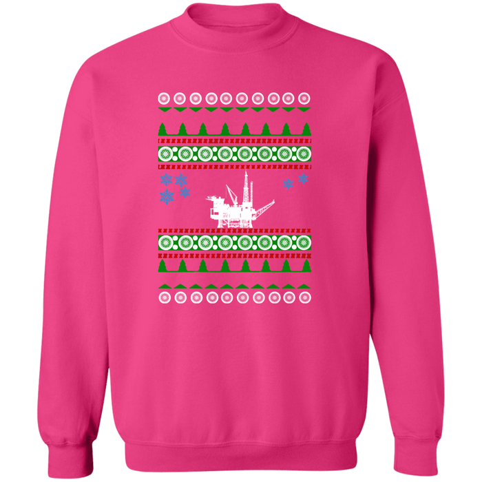 Offshore Ocean Oil Rig Derrick Ugly Christmas Sweater Sweatshirt