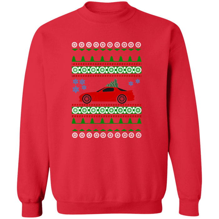 Mazda RX-7 3rd gen FD Ugly Christmas Sweater Sweatshirt (red car)