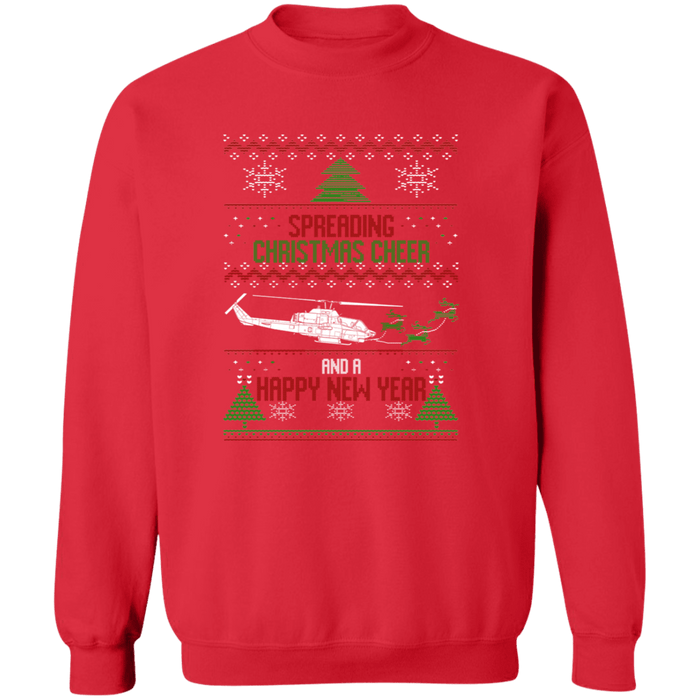 Bell AH-1W Super Cobra MIlitary Helicopter  Ugly Christmas Sweater Sweatshirt