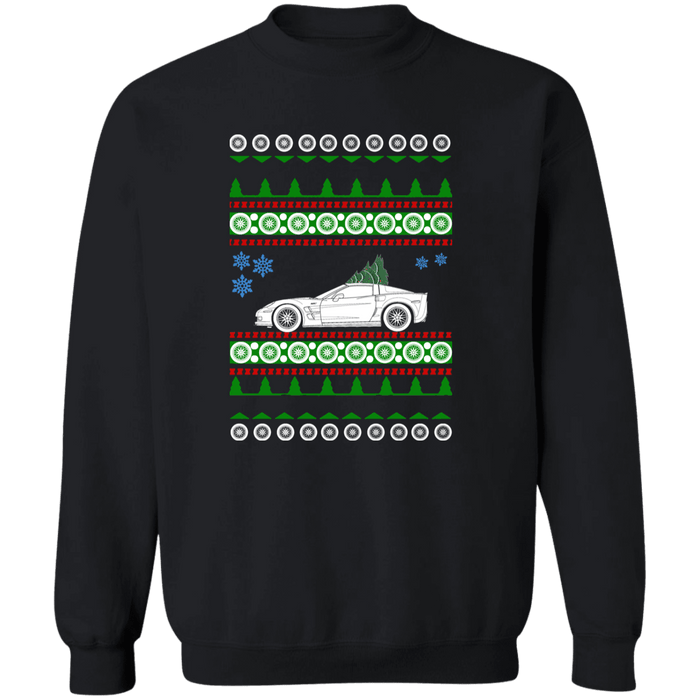 Corvette C6 Green Tree Ugly Christmas Sweater Sweatshirt