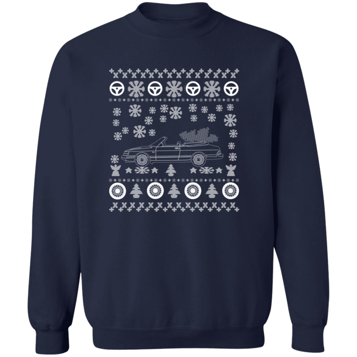 Saab 900 Convertible ugly christmas sweater jumper v2