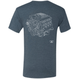 LSA Supercharged Engine Blueprint Series Tri-blend T-shirt front and rear print
