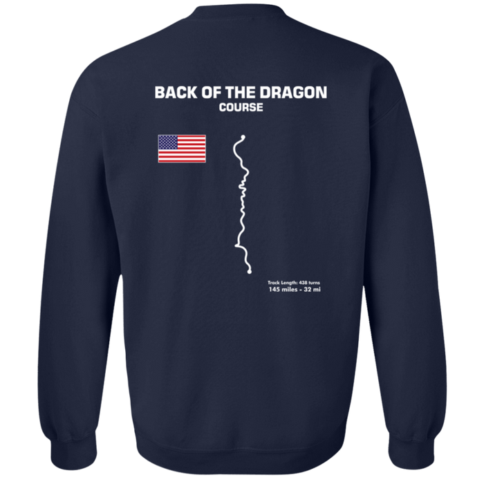 Tail of the Dragon and Back of the Dragon Outline Sweatshirt front and rear print