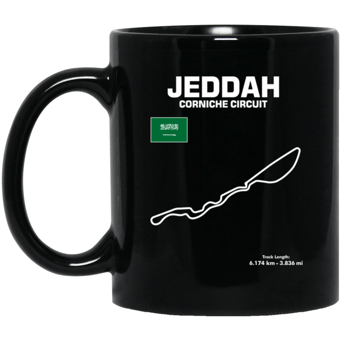 Track Outline Series Jeddah Corniche Circuit Saudi Arabia f1 Coffee Mug