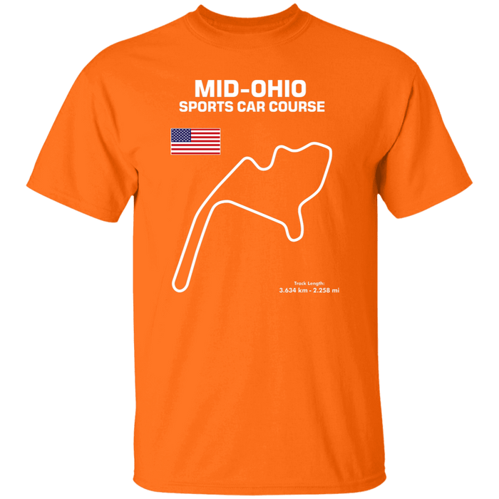 Mid-Ohio Sports Car Course Track Outline Series 5.3 oz T-shirt