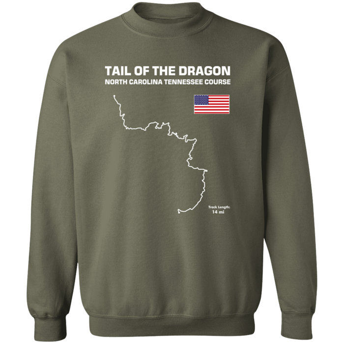 Tail of the Dragon and Back of the Dragon Outline Sweatshirt front and rear print