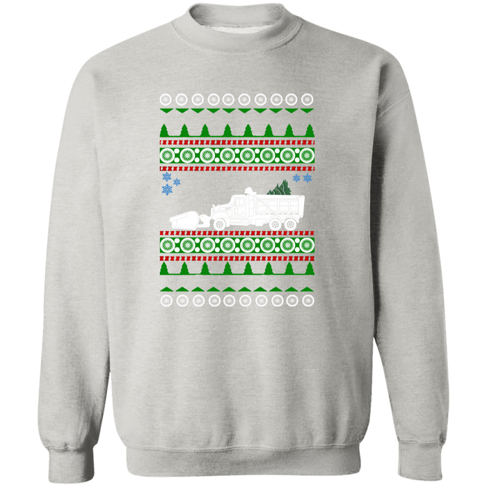 Snow Plow Truck Semi Ugly Christmas Sweater Jumper