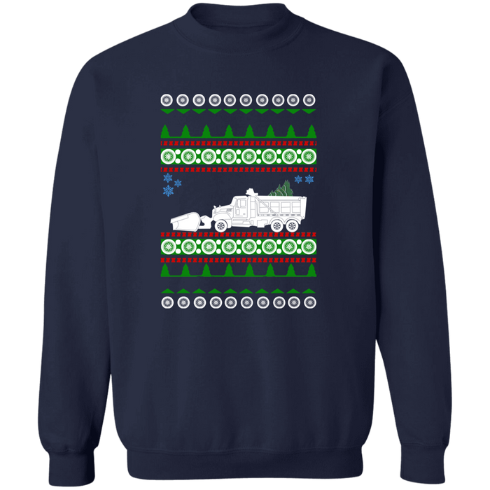 Snow Plow Truck Semi Ugly Christmas Sweater Jumper