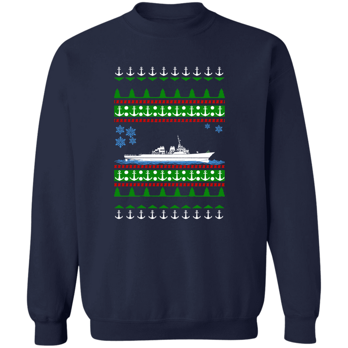 US navy USN Ship Arleigh Burke Destroyer Ugly Christmas Sweater Sweatshirt